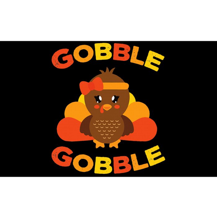 Cute Gobble Gobble Turkey Pilgrim Little Thanksgiving Bumper Sticker