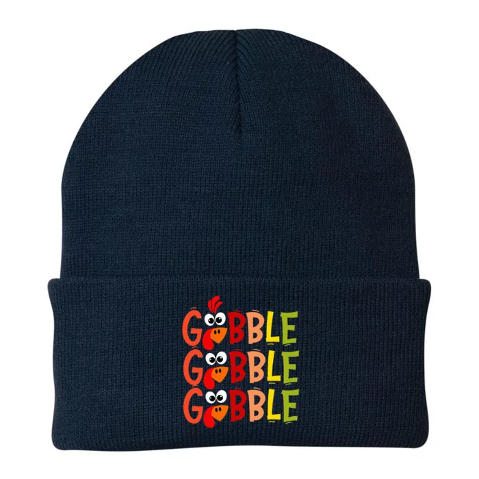 Cute Gobble Gobble Turkey Pilgrim Little Thanksgiving Knit Cap Winter Beanie