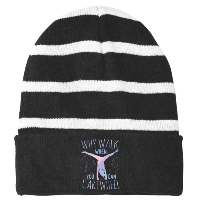 Cartwheel Gymnast Girl Classic Fit Tiedye Striped Beanie with Solid Band