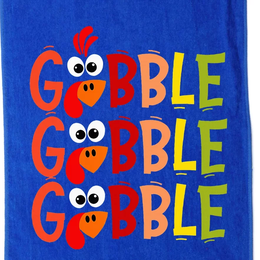 Cute Gobble Gobble Turkey Pilgrim Little Thanksgiving Platinum Collection Golf Towel