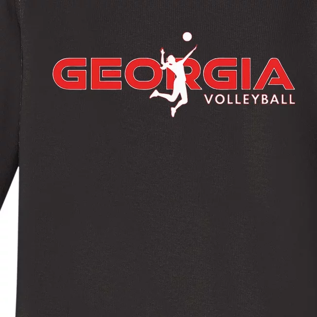 Court Game Ga Team Atlanta Georgia Volleyball Player Baby Long Sleeve Bodysuit