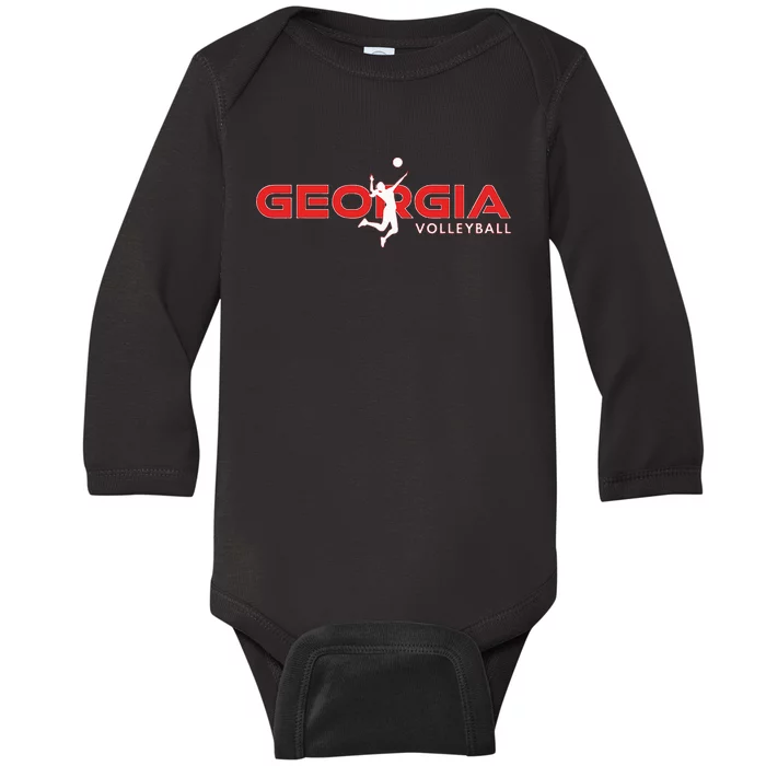 Court Game Ga Team Atlanta Georgia Volleyball Player Baby Long Sleeve Bodysuit