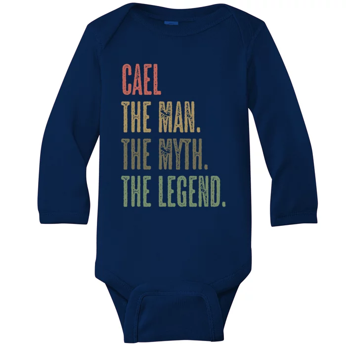 Cael Great Gift The The Myth The Legend Funny Great Gift Name Gift Baby Long Sleeve Bodysuit