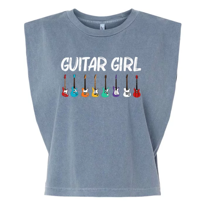 Cool Guitar Gift For Acoustic Guitarist Band Music Garment-Dyed Women's Muscle Tee