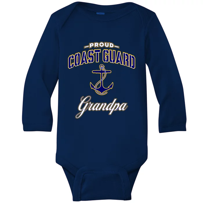 Coast Guard Grandpa Funny Gift For Men Baby Long Sleeve Bodysuit