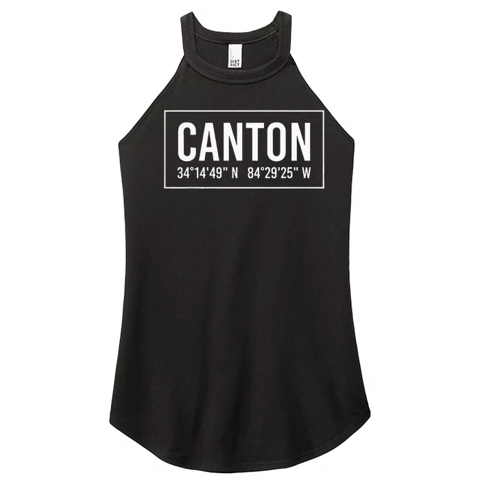 Canton Ga Georgia Funny City Coordinates Home Roots Women’s Perfect Tri Rocker Tank