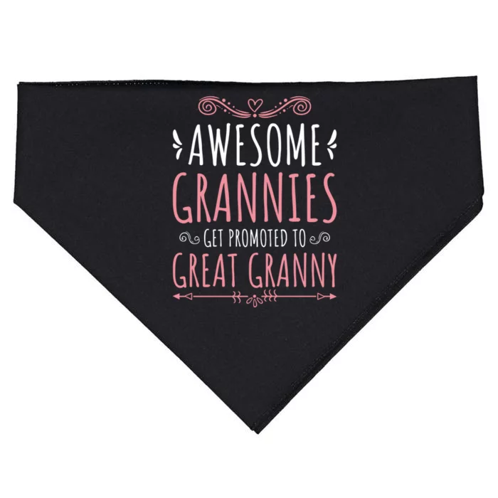 Cute Great Granny Grannies Promoted To Great Granny Gift USA-Made Doggie Bandana