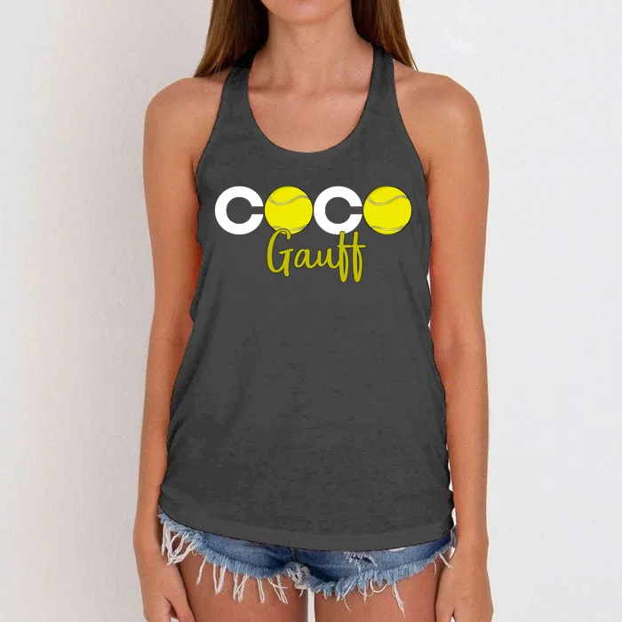 Coco Gauff Gauff Call Me Coco Coco Fan Softball Lover Women's Knotted Racerback Tank