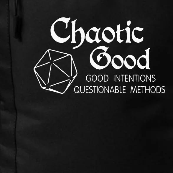 Chaotic Good Good Intentions Questionable Methods Daily Commute Backpack