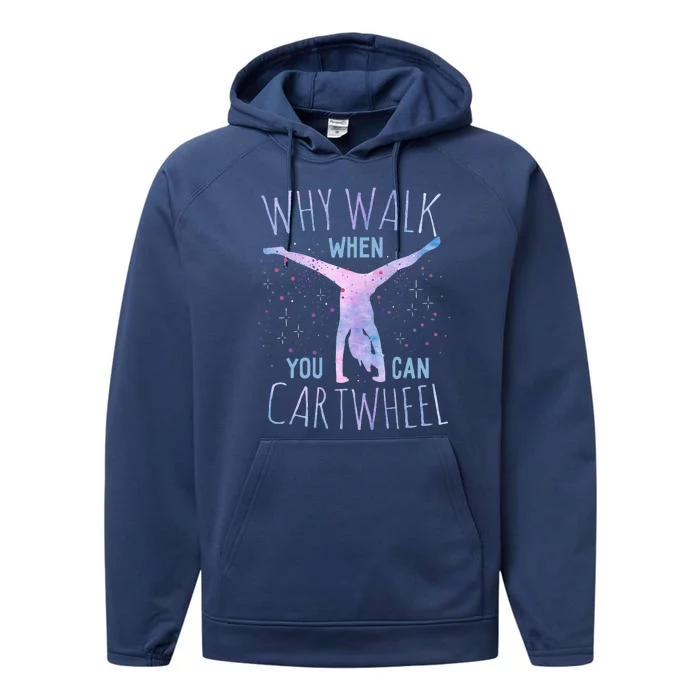 Cartwheel Gymnast Girl Classic Fit Tiedye Performance Fleece Hoodie