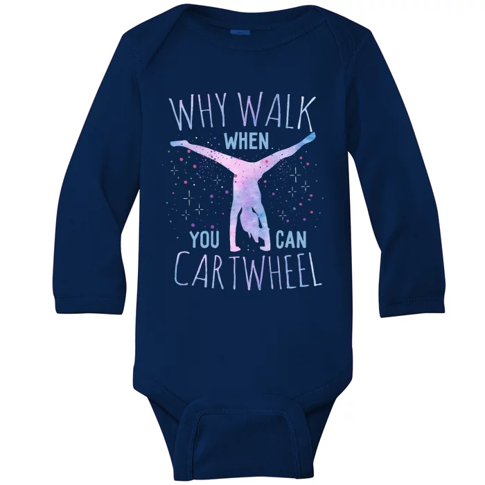 Cartwheel Gymnast Girl Classic Fit Tiedye Baby Long Sleeve Bodysuit