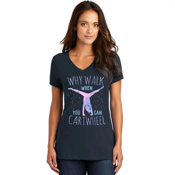 Cartwheel Gymnast Girl Classic Fit Tiedye Women's V-Neck T-Shirt