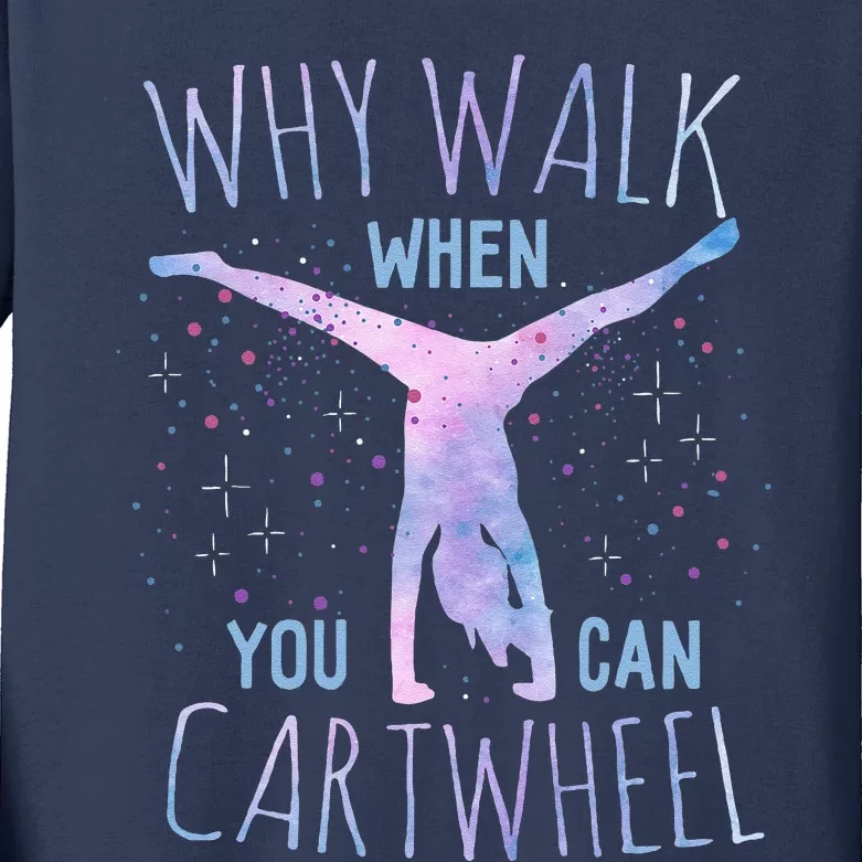 Cartwheel Gymnast Girl Classic Fit Tiedye Kids Long Sleeve Shirt