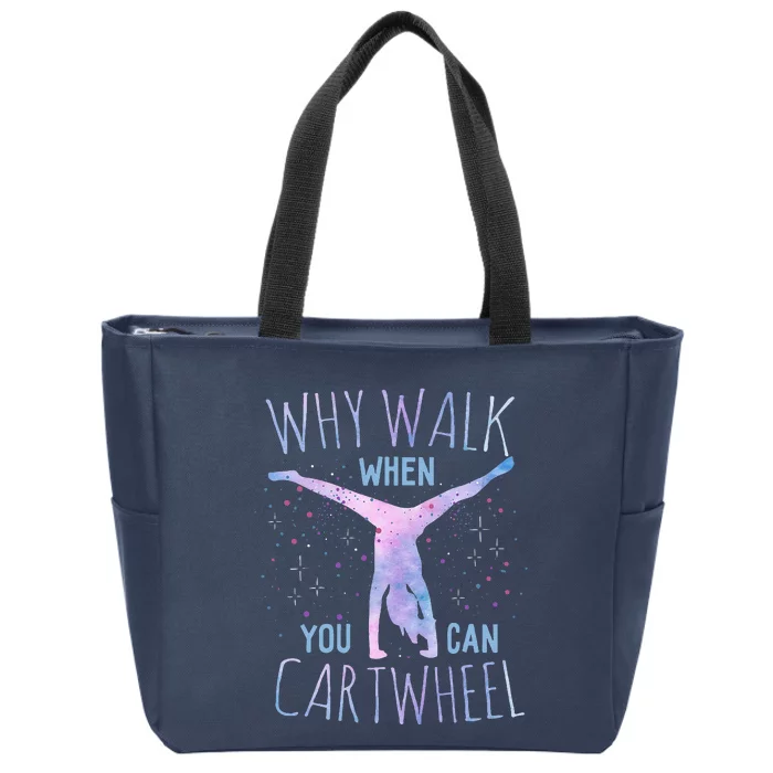 Cartwheel Gymnast Girl Classic Fit Tiedye Zip Tote Bag