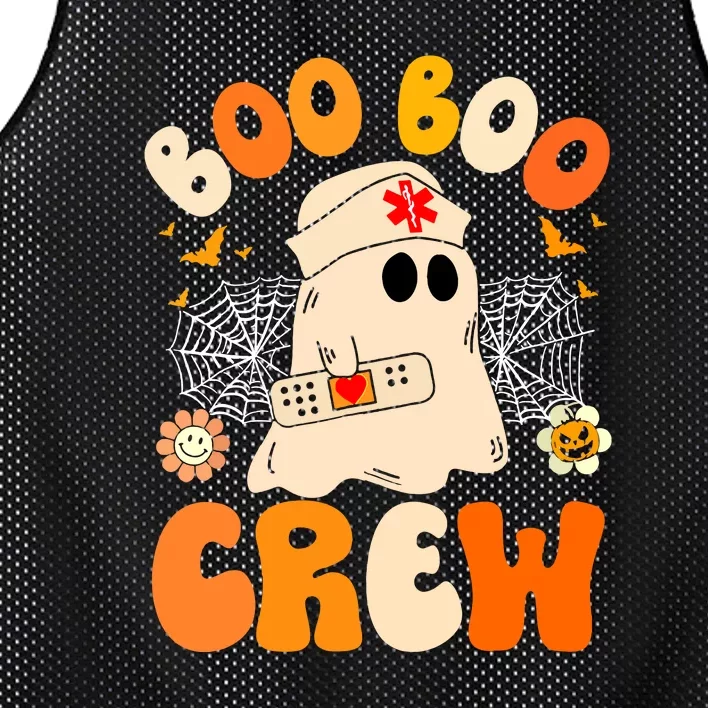 Cute Ghost Groovy Boo Boo Crew Nurse Funny Halloween Nurse Gift Mesh Reversible Basketball Jersey Tank