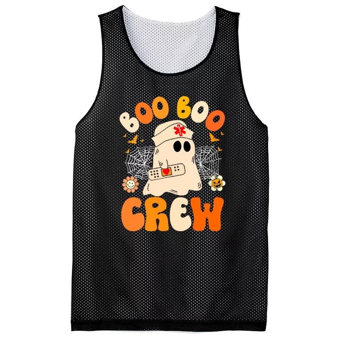 Cute Ghost Groovy Boo Boo Crew Nurse Funny Halloween Nurse Gift Mesh Reversible Basketball Jersey Tank