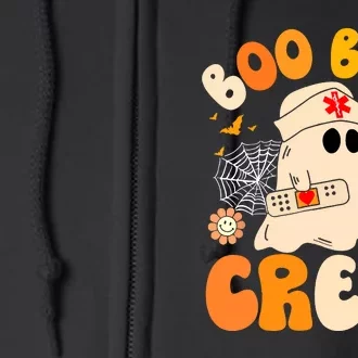 Cute Ghost Groovy Boo Boo Crew Nurse Funny Halloween Nurse Gift Full Zip Hoodie