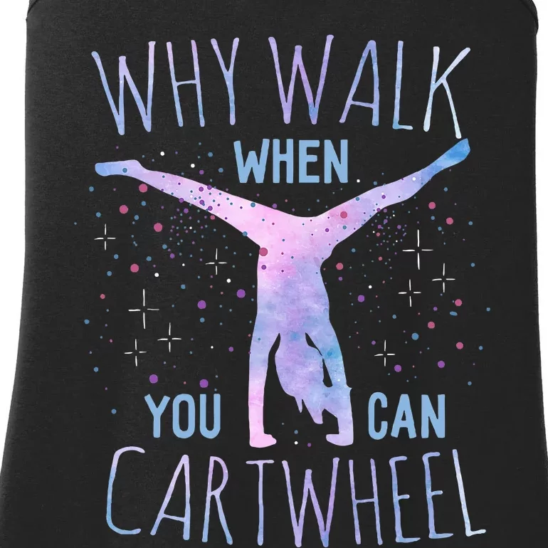 Cartwheel Gymnast Girl Classic Fit Tie Dye Black Ladies Essential Tank