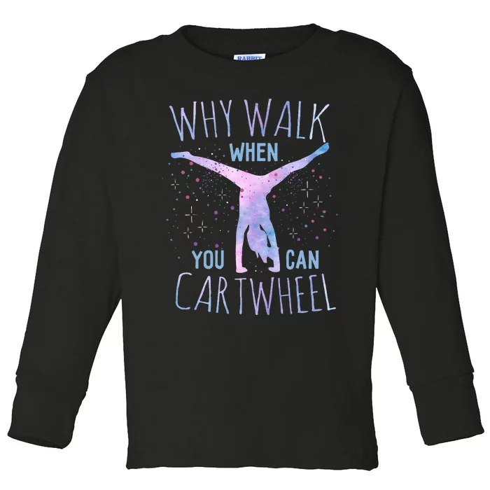 Cartwheel Gymnast Girl Classic Fit Tie Dye Black Toddler Long Sleeve Shirt