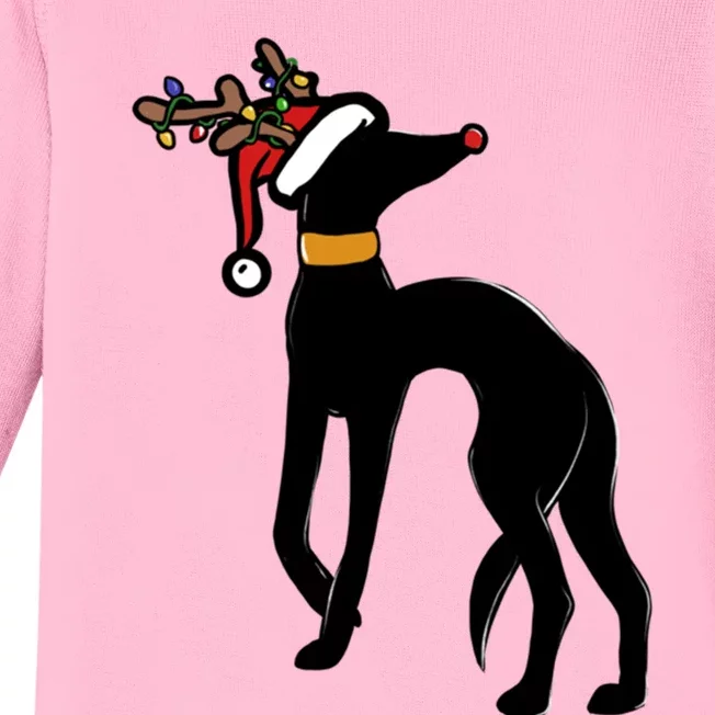 Christmas Greyhound Gift Baby Long Sleeve Bodysuit