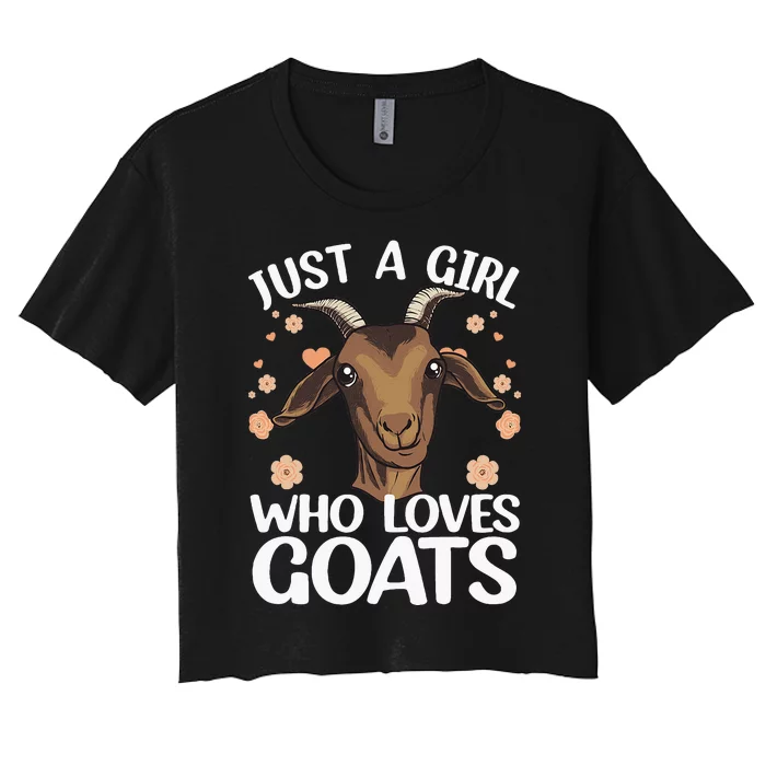 Cool Goat Girl Goat Whisperer Farm Animal Farmer Women's Crop Top Tee