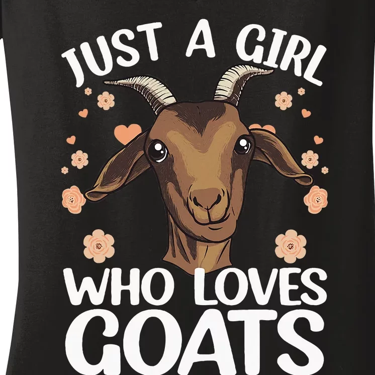 Cool Goat Girl Goat Whisperer Farm Animal Farmer Women's V-Neck T-Shirt