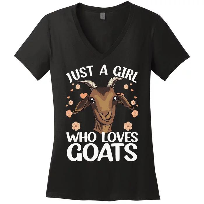 Cool Goat Girl Goat Whisperer Farm Animal Farmer Women's V-Neck T-Shirt