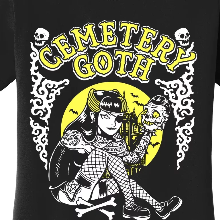 Cemetary Goth Girl Horror Women's T-Shirt