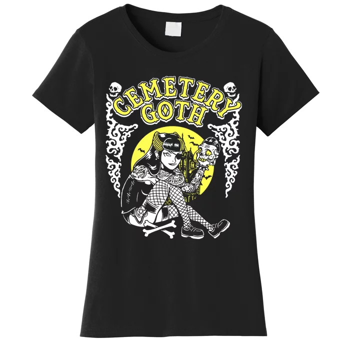 Cemetary Goth Girl Horror Women's T-Shirt