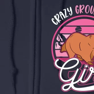 Crazy Groundhog Girl Marmot Girl Woodchuck Full Zip Hoodie