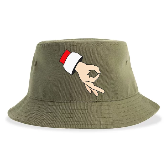 Circle Game Gotcha Inappropriate Christmas Santa Ok Hand Sustainable Bucket Hat