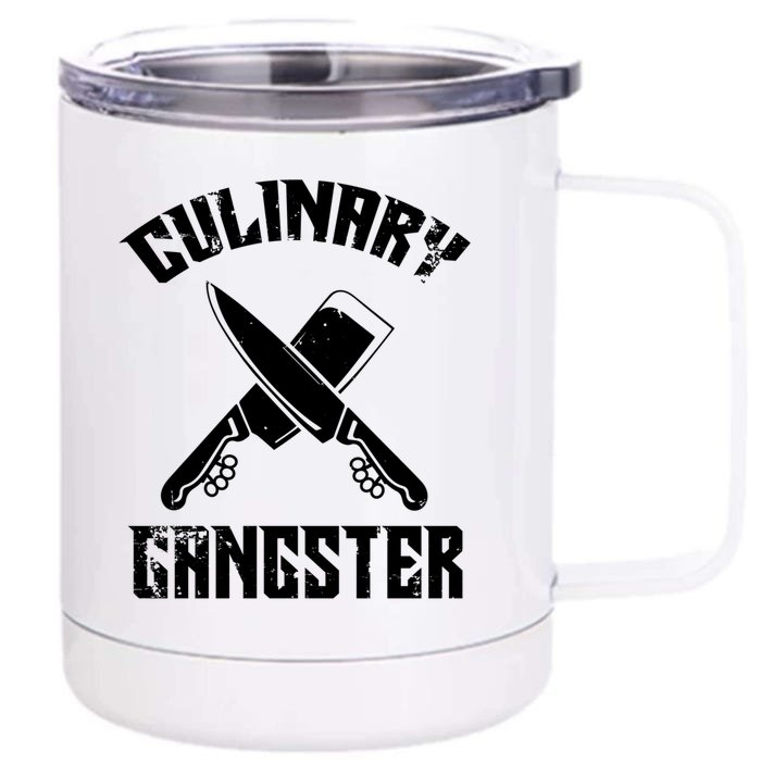 Culinary Gangster Gourmet Kitchen Chef Gift Front & Back 12oz Stainless Steel Tumbler Cup