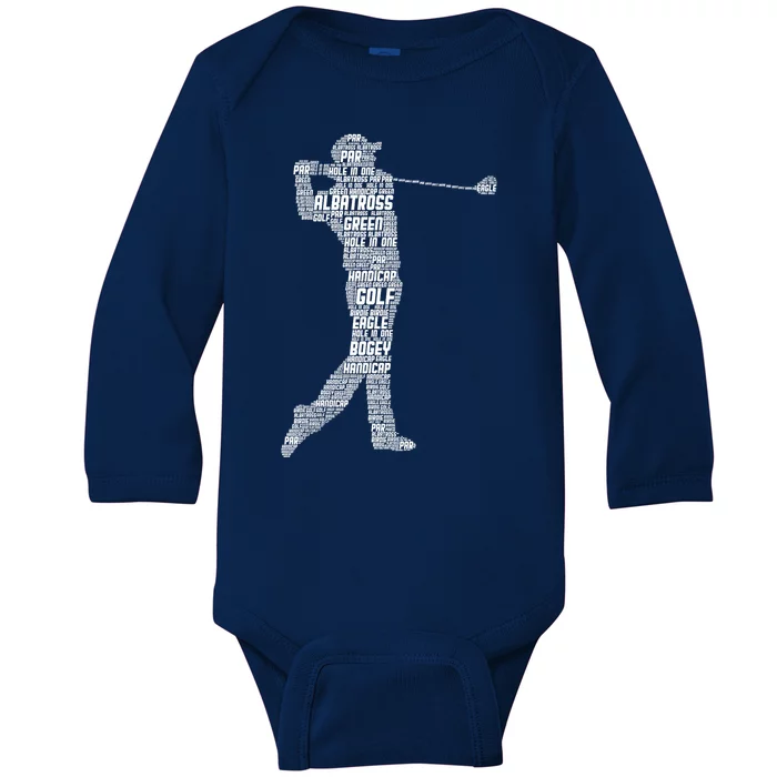 Cute Golfer Golf Club Funny Golfing Gift Baby Long Sleeve Bodysuit