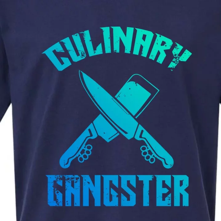 Culinary Gangster Gourmet Kitchen Chef Gift Sueded Cloud Jersey T-Shirt