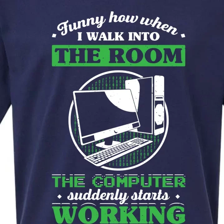 Computer Geek Gift: Tech Support I Computer Starts Working Gift Sueded Cloud Jersey T-Shirt