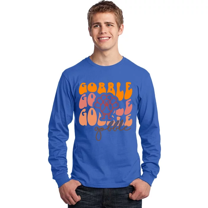 Cute Gobble Gobble Turkey Thanksgiving Gift Tall Long Sleeve T-Shirt