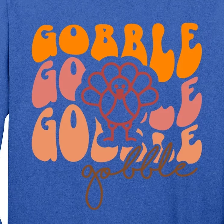 Cute Gobble Gobble Turkey Thanksgiving Gift Tall Long Sleeve T-Shirt