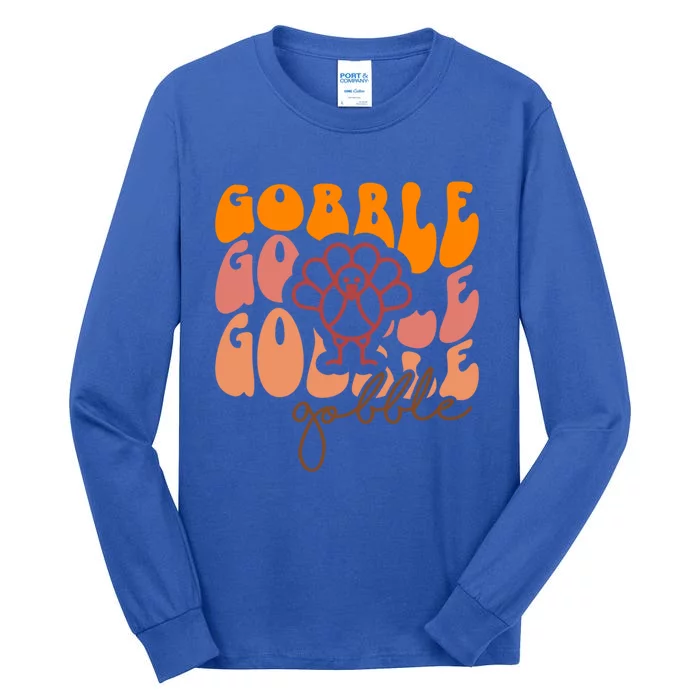 Cute Gobble Gobble Turkey Thanksgiving Gift Tall Long Sleeve T-Shirt