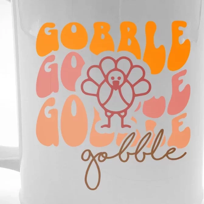 Cute Gobble Gobble Turkey Thanksgiving Gift Front & Back Beer Stein