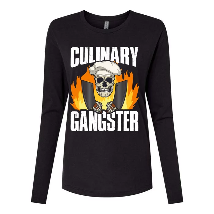 Culinary Gangster Great Gift Womens Cotton Relaxed Long Sleeve T-Shirt