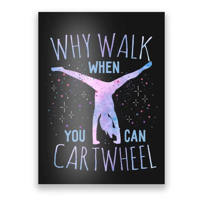 Cartwheel Gymnast Girl Poster