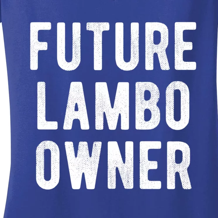 Cryptocurrency Great Gift Future Lambo Owner Funny Bitcoin Gift Women's V-Neck T-Shirt