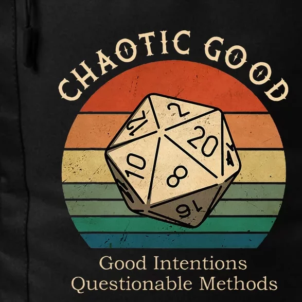 Chaotic Good Good Intentions Questionable Methods Daily Commute Backpack