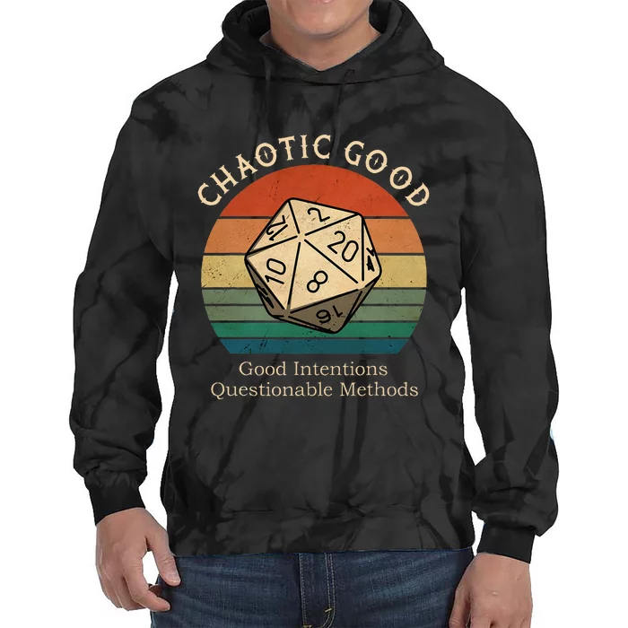 Chaotic Good Good Intentions Questionable Methods Tie Dye Hoodie