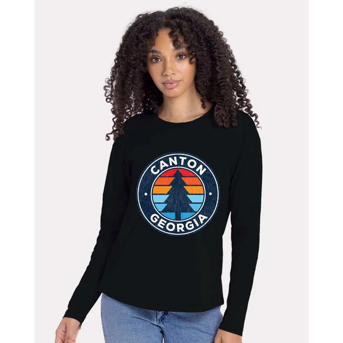 Canton Georgia Ga Vintage Retro 70s Womens Cotton Relaxed Long Sleeve T-Shirt