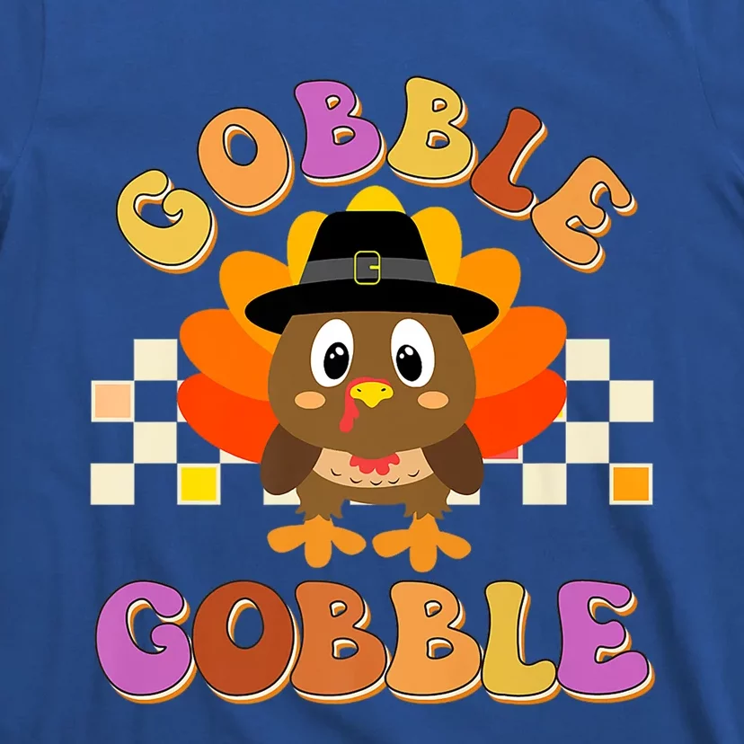 Cute Gobble Gobble Turkey Pilgrim Little Thanksgiving Gift T-Shirt