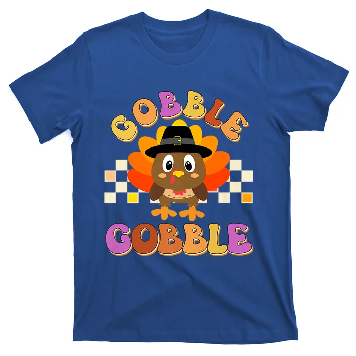 Cute Gobble Gobble Turkey Pilgrim Little Thanksgiving Gift T-Shirt