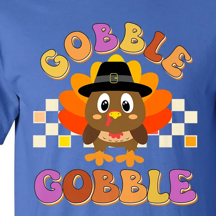 Cute Gobble Gobble Turkey Pilgrim Little Thanksgiving Gift Tall T-Shirt