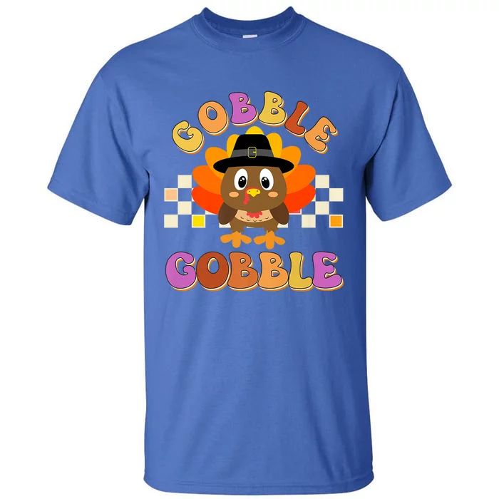 Cute Gobble Gobble Turkey Pilgrim Little Thanksgiving Gift Tall T-Shirt