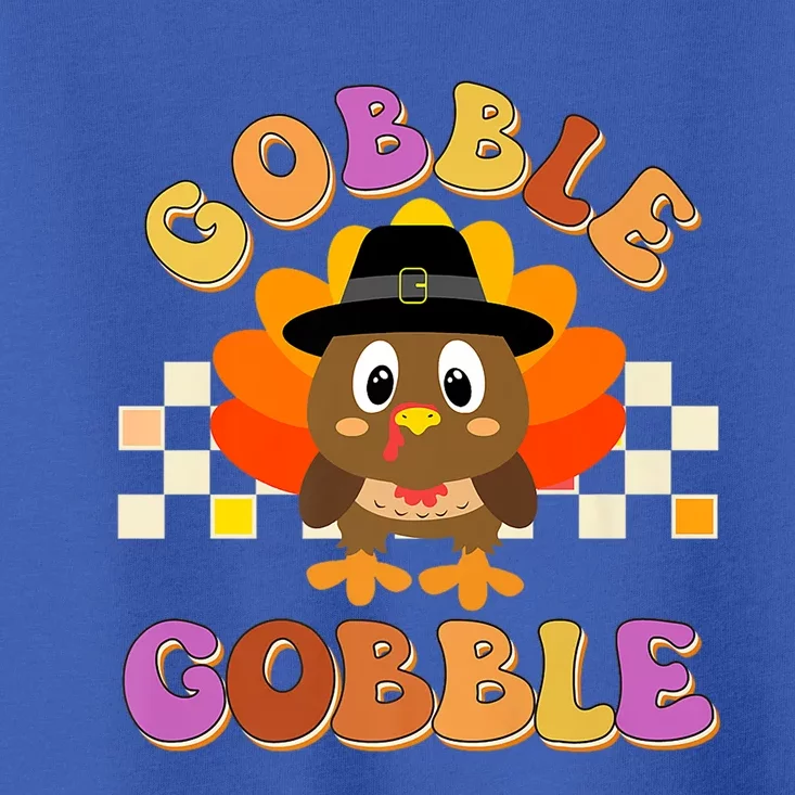 Cute Gobble Gobble Turkey Pilgrim Little Thanksgiving Gift Toddler T-Shirt